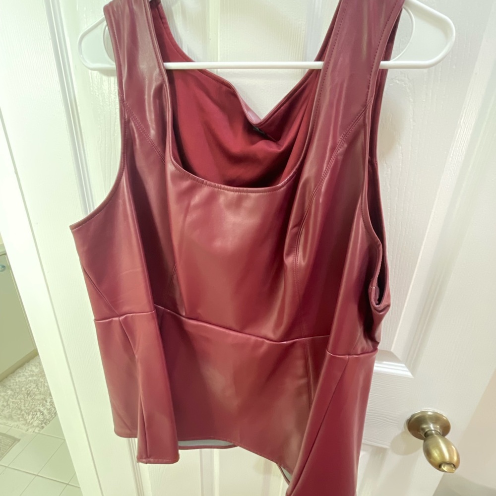 Faux leather shirt